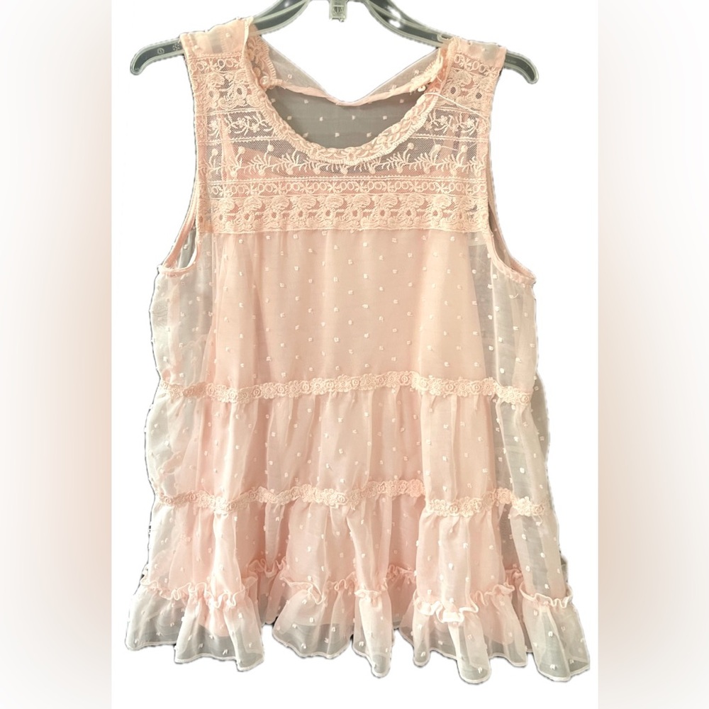 BEAUTEES 3pc Girls Victorian style Top, slip & leggings blush color Size XL NWT - Picture 2 of 9